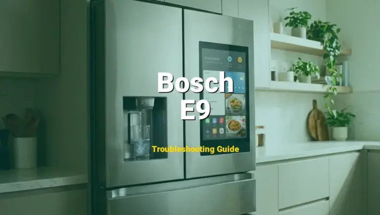 Troubleshooting Bosch Error Code E9: What It Means & How to Fix