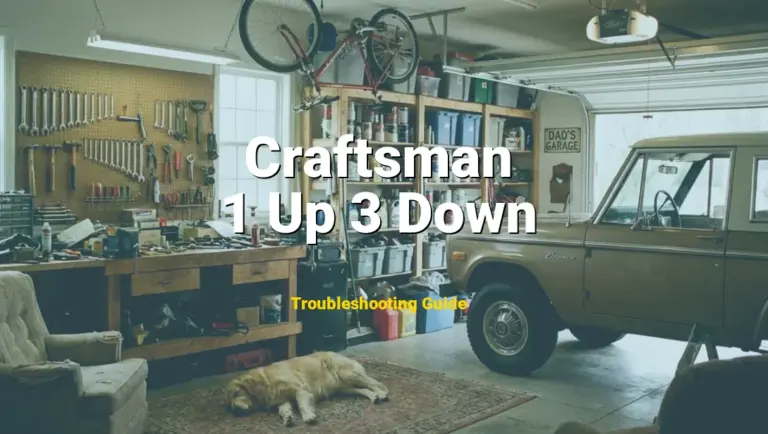 1 Up 3 Down Error on Craftsman Garage Door Opener? Comprehensive Fix Guide