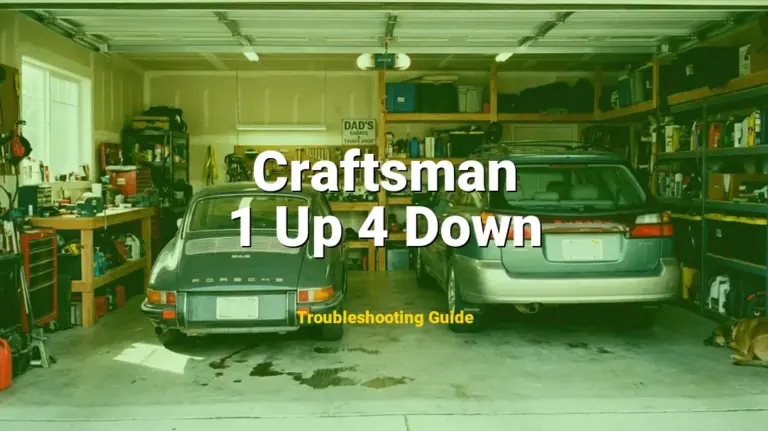 1 Up 4 Down Error on Craftsman Garage Door Opener? Comprehensive Fix Guide