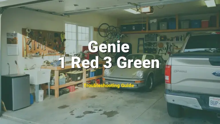 How to Fix Genie Garage Door Opener Error Code 1 Red 3 Green: Optical sensor error (Full Guide)
