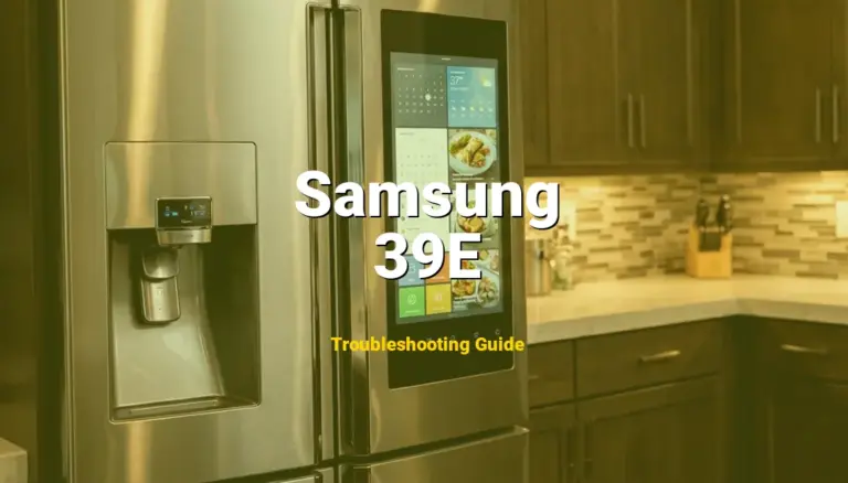How to Fix Samsung Refrigerator Error Code 39E: Ice Maker Sensor Error (Full Guide)