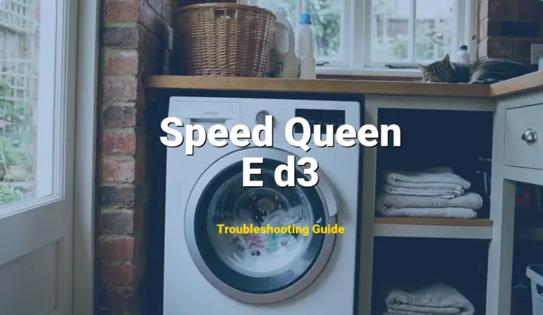Troubleshooting Speed Queen Error Code E d3: What It Means & How to Fix