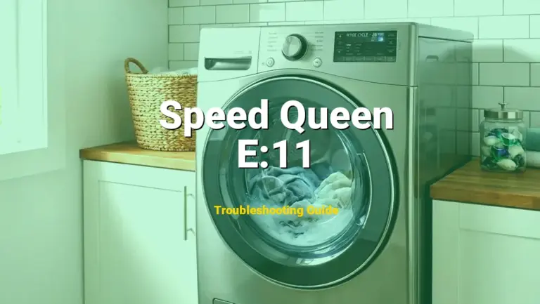Troubleshooting Speed Queen Error Code E:11: What It Means & How to Fix
