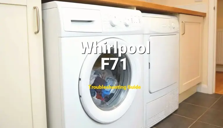 Whirlpool Cabrio Washer Error F71 Solved: Detailed DIY Repair